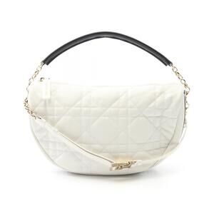 Dior VIBE Hobo Cannage Leather Handbag White Black